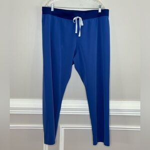 Figs Technical Collection Yoga Waistband Blue Straight Leg Pants Size XL Petite